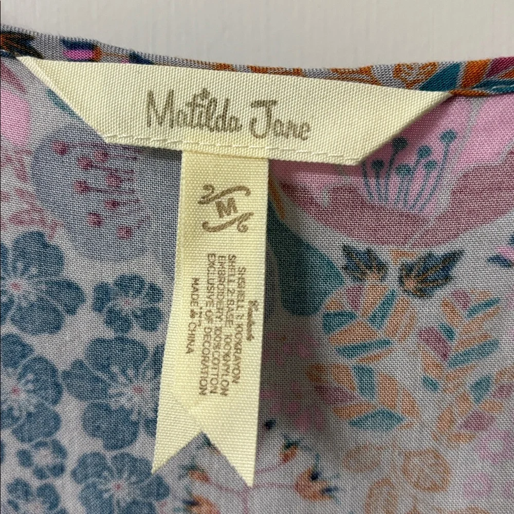 Matilda Jane "Sew Perfect" Floral Peasant Blouse size Medium - Picture 3 of 3